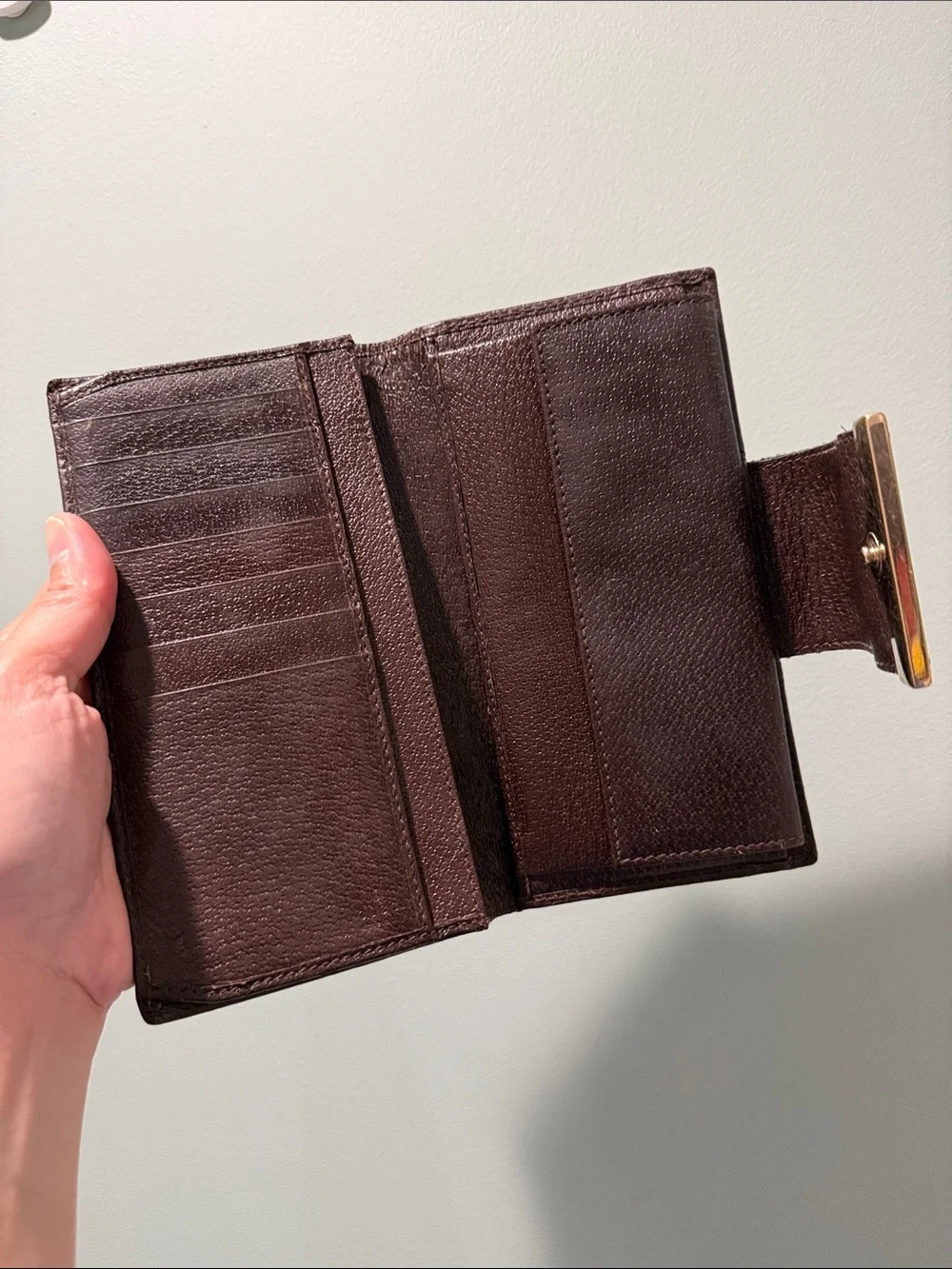 Gucci Brown GG Canvas Wallet with Sherry Line - Picture 7 of 12